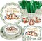 150 PCS Woodland Baby Shower Plates Set Decorations - Woodland Animals Paper Plate Cups and Napkins Disposable Tableware Woodland Theme